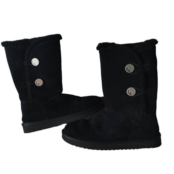 UGG KOOLABURRA womens Sz 7 black suede kinslei boots - Picture 1 of 9